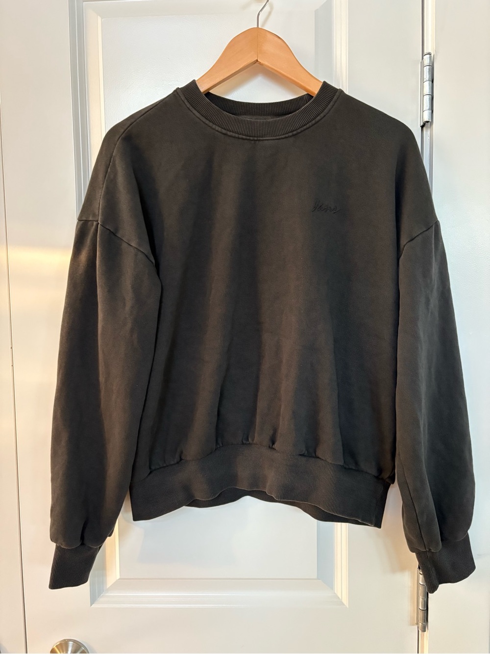 Vans Crew Sweatshirt Black Soft Fuzzy Oversized XS
